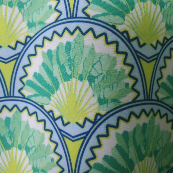 Emily McCarthy Green Deco Palm UPF 50 Long Sleeve Shift Shirt Dress Swim Coverup - Picture 5 of 14